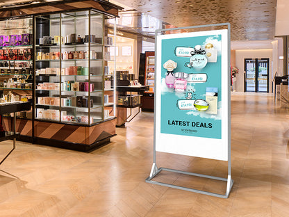 Superslim Freestanding Double-Sided Digital Poster